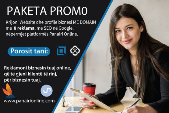 PAKETA DOM-PROMO, PROFIL BIZNESI ME DOMAIN-IT TUAJ NÃ‹ GOOGLE NÃ‹PÃ‹RMJET PLATFORMÃ‹S PANAIRI ONLINE, WEBSITE ME SEO, OPTIMIZIMI I WEBSITE NE GOOGLE ME SEO, DYQAN PER SHITJE ONLINE